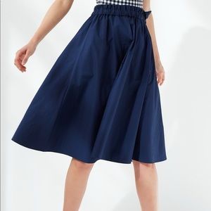 Wilfred Navy blue midi skirt. Very full style and paper bag design